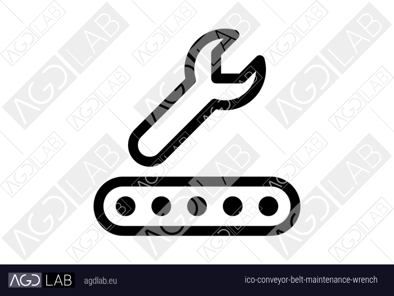 Conveyor belt maintenance wrench icon