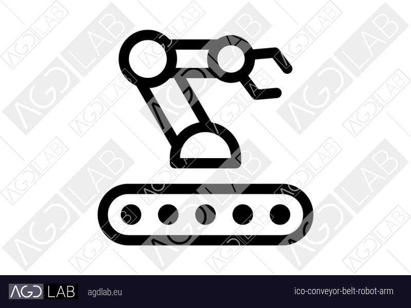 Conveyor belt robot arm icon