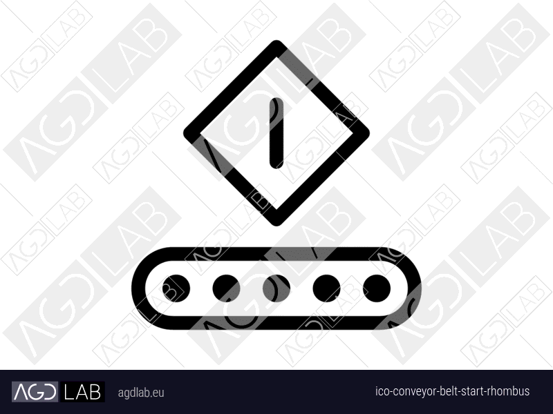 Conveyor belt start rhombus icon