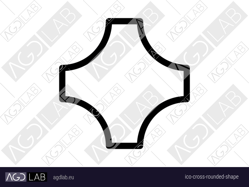 Cross rounded shape icon