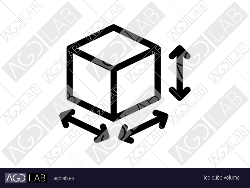 Cube volume icon