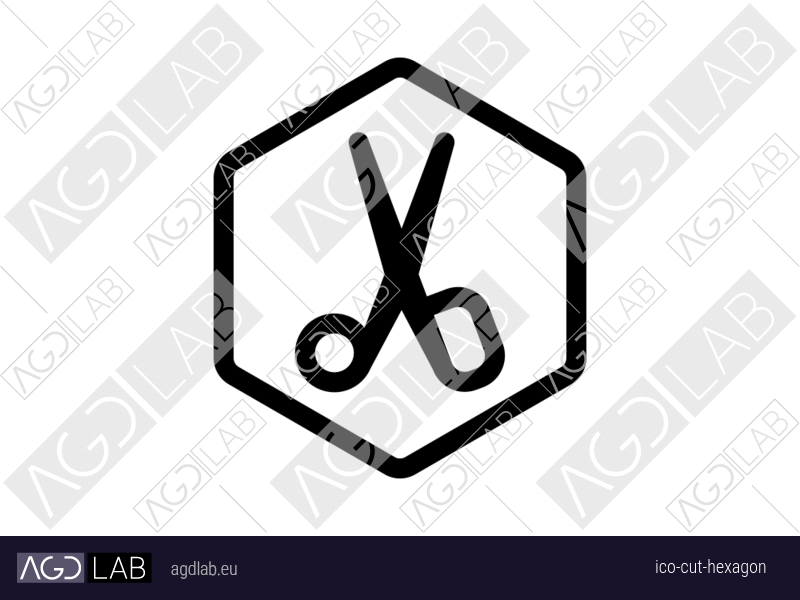 Cut hexagon icon