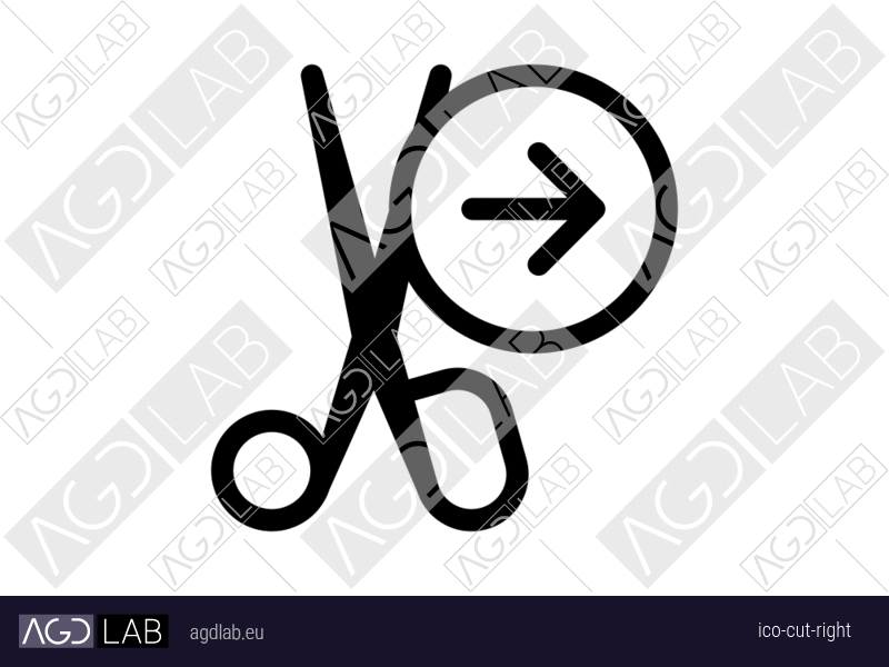 Cut right icon