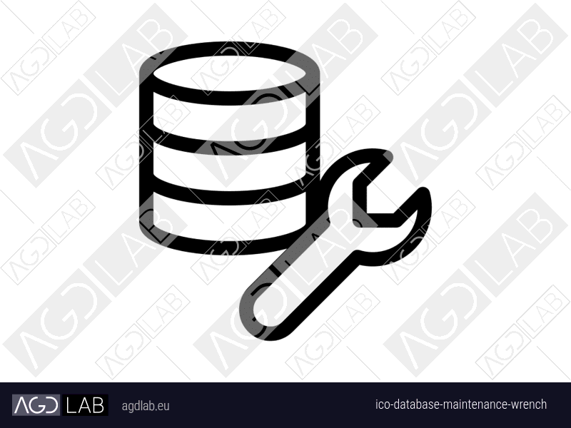 Database maintenance wrench icon