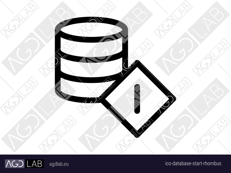 Database start rhombus icon