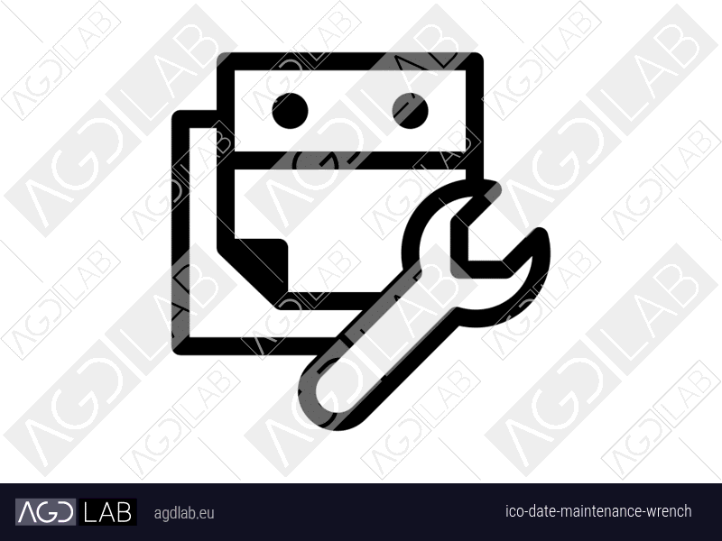 Date maintenance wrench icon