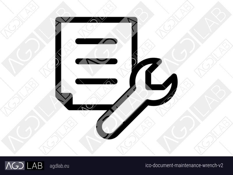 Document maintenance wrench alternative version icon