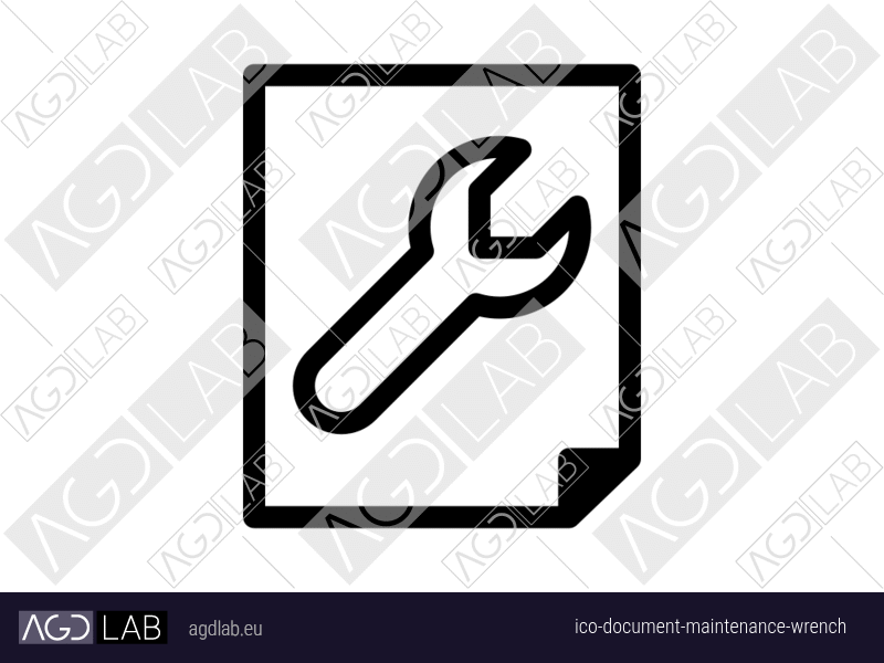 Document maintenance wrench icon