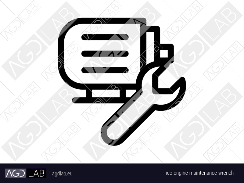 Engine maintenance wrench icon