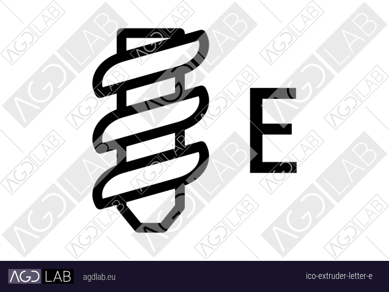Extruder letter E icon
