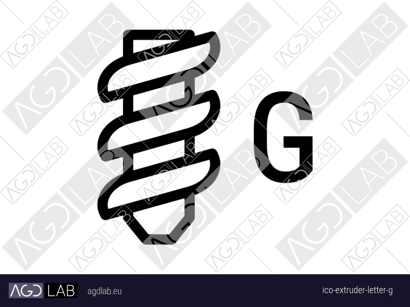 Extruder letter G icon
