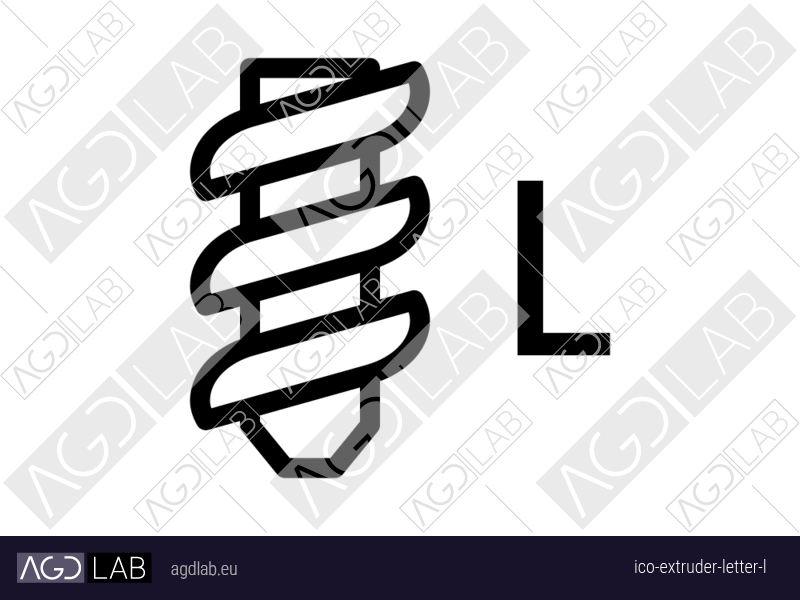 Extruder letter L icon