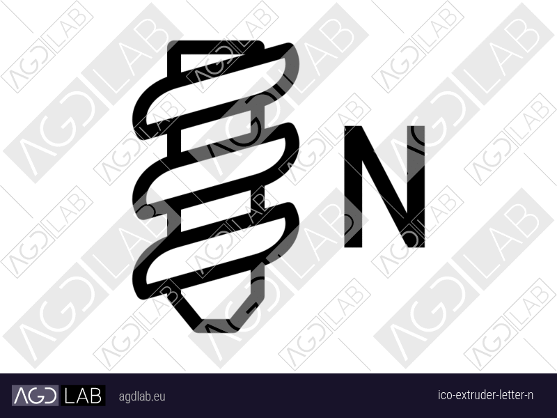 Extruder letter N icon