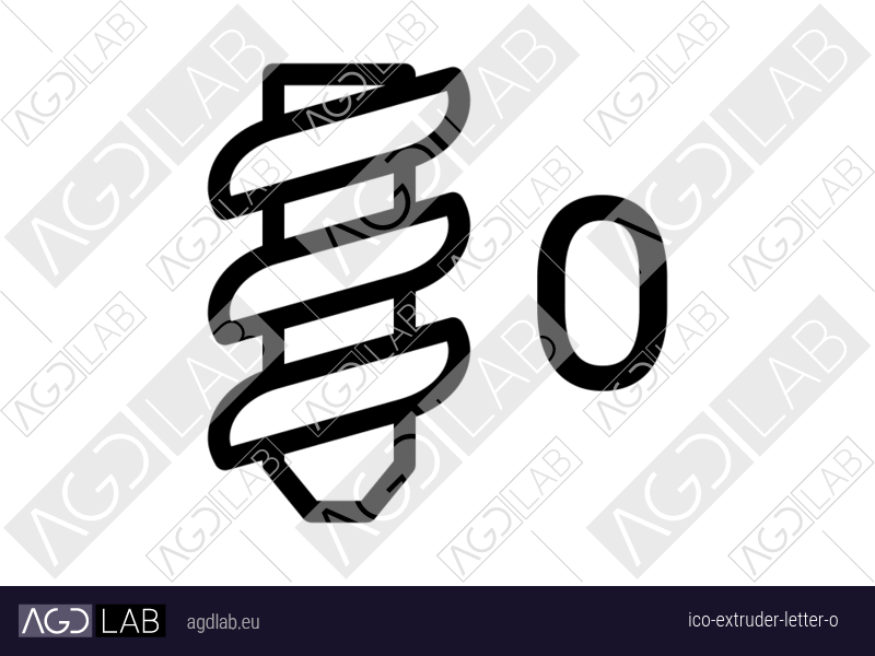 Extruder letter O icon
