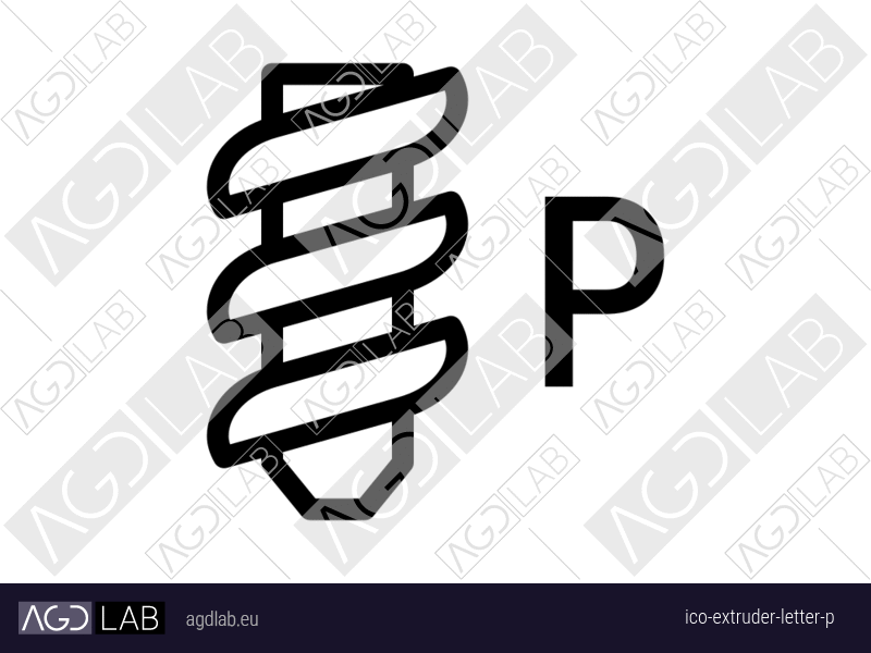 Extruder letter P icon