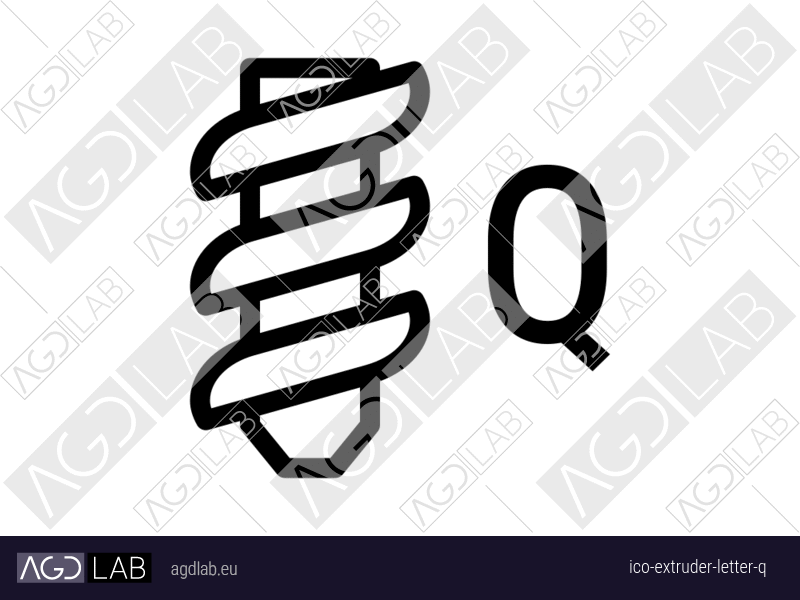 Extruder letter Q icon