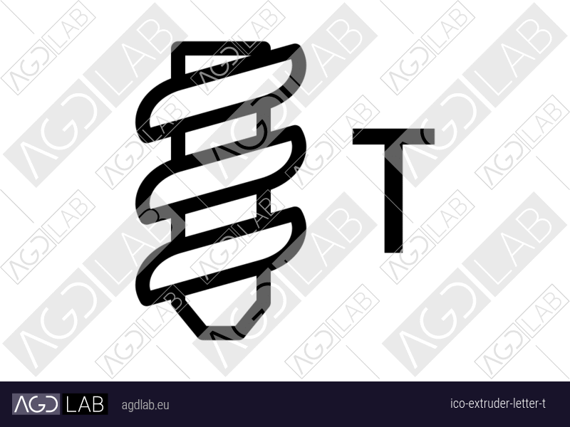 Extruder letter T icon