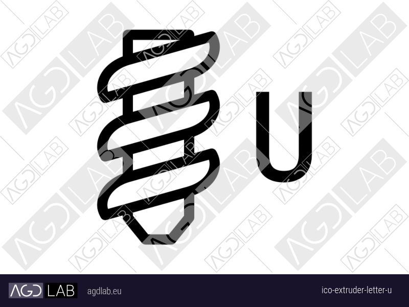Extruder letter U icon
