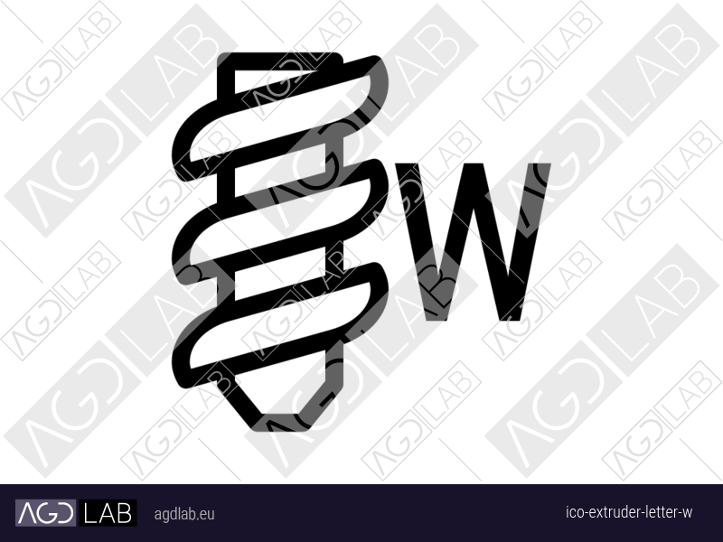 Extruder letter W icon