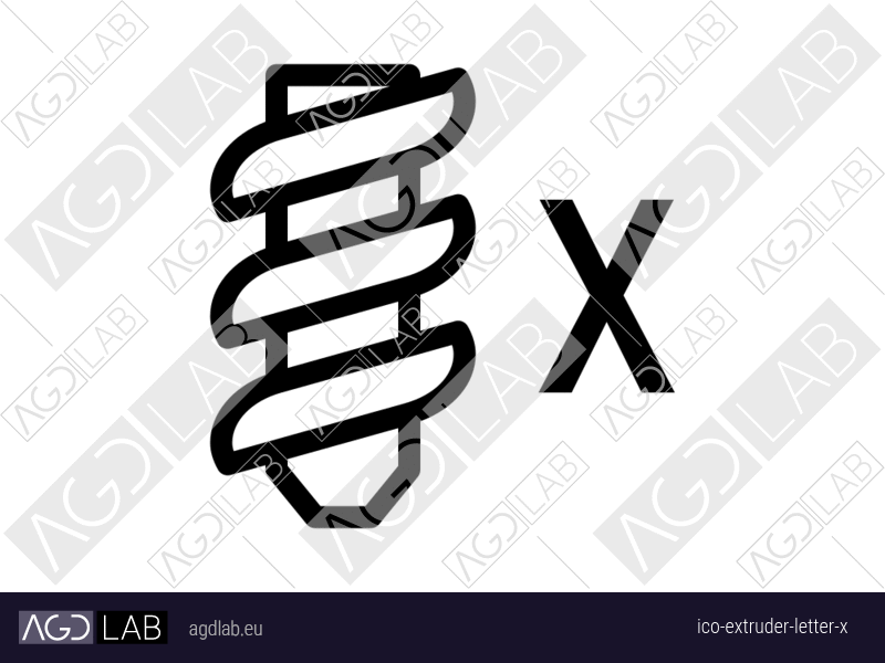Extruder letter X icon