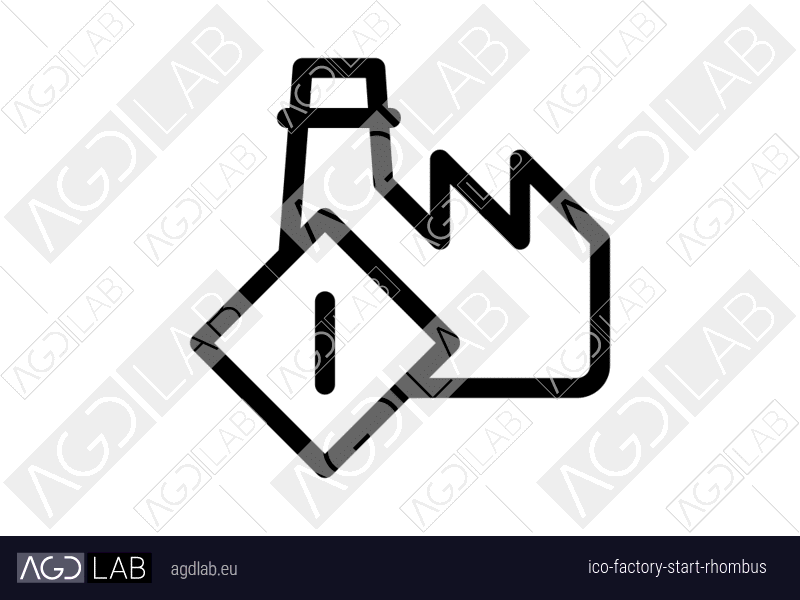 Factory start rhombus icon