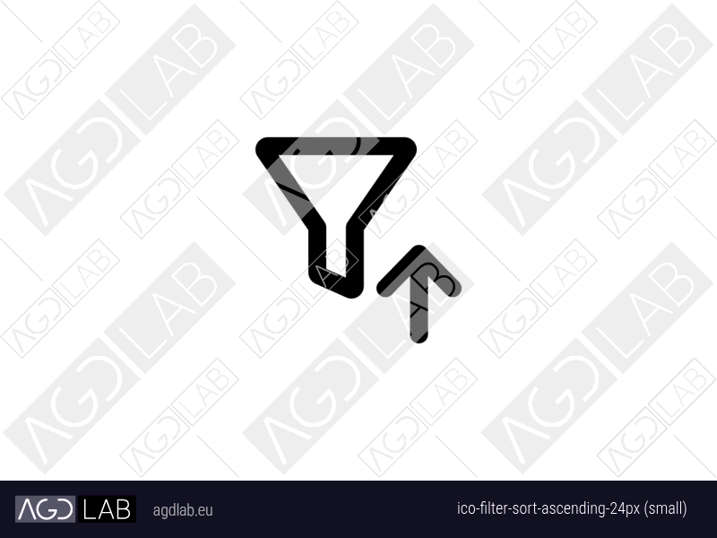 Filter sort ascending 24px (small) icon