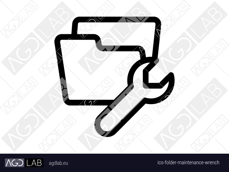 Folder maintenance wrench icon