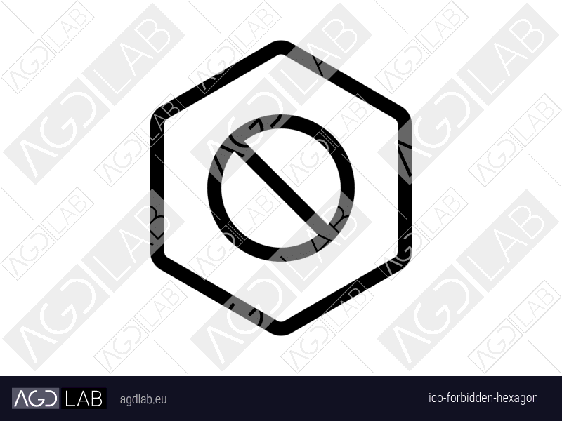 Forbidden hexagon icon