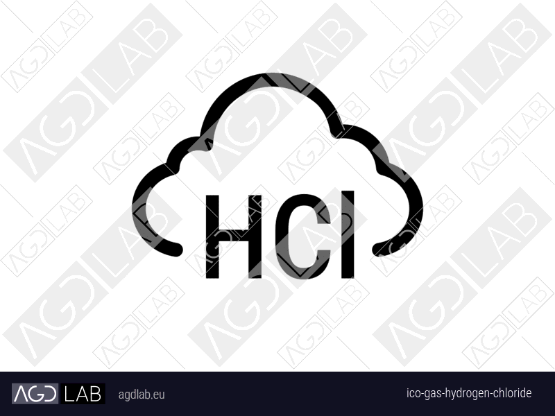 Gas hydrogen chloride icon