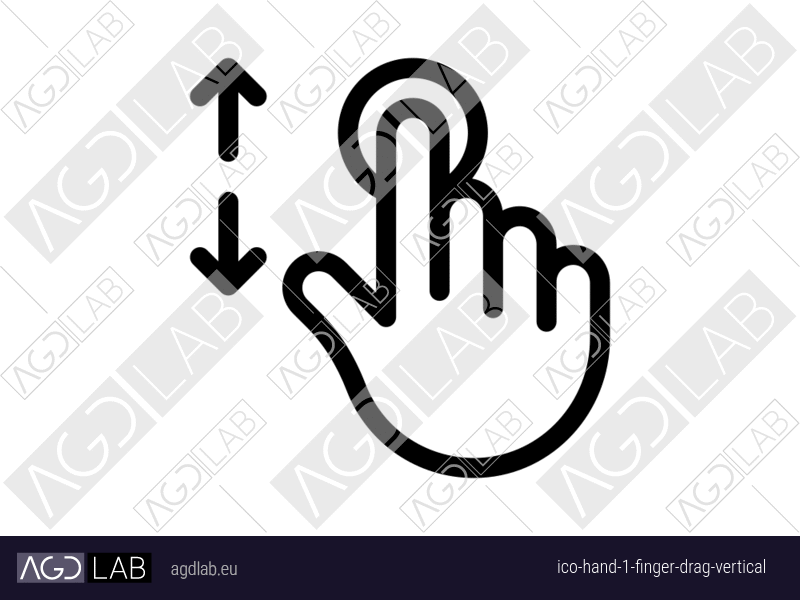 Hand 1 finger drag vertical icon