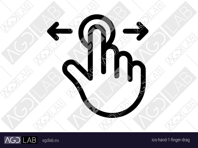 Hand 1 finger drag icon