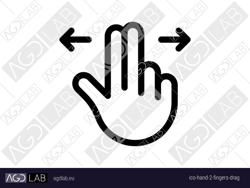 Hand 2 fingers drag icon