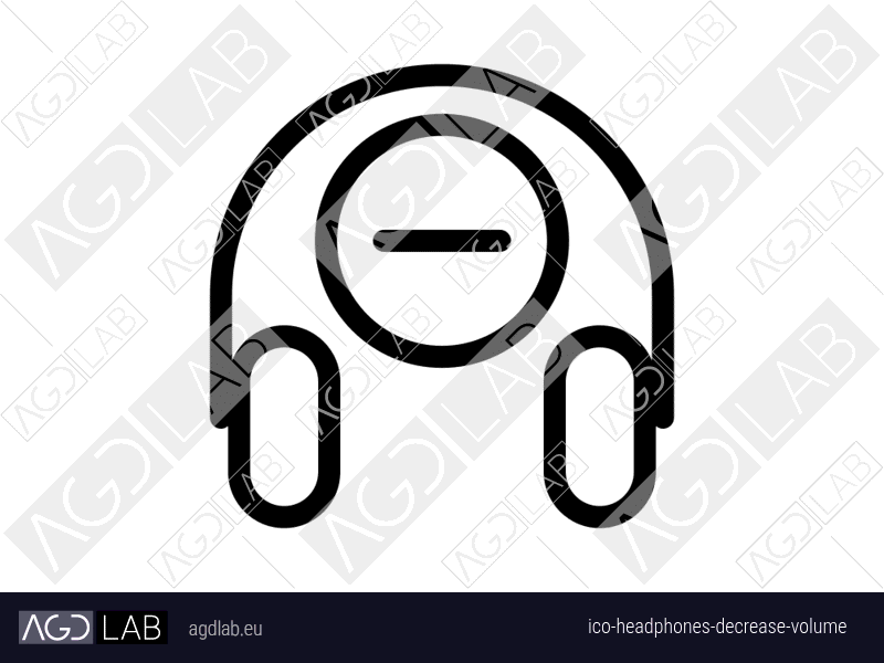 Headphones decrease volume icon