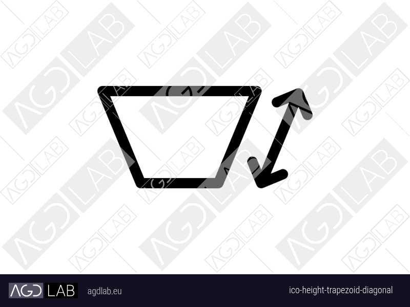 Height trapezoid diagonal icon