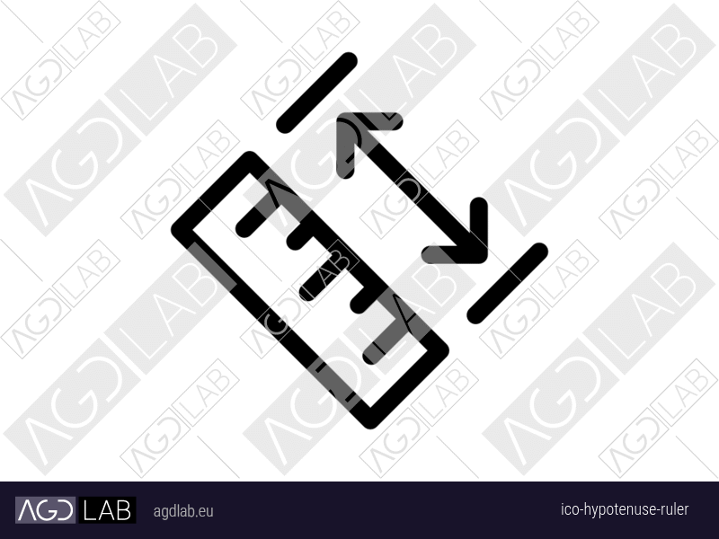Hypotenuse ruler icon