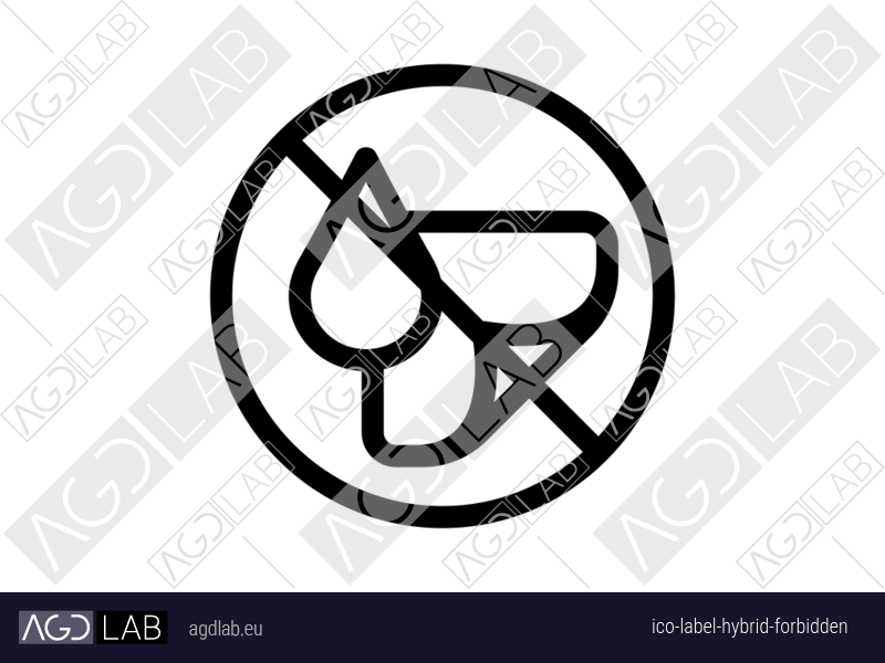 Label hybrid forbidden icon
