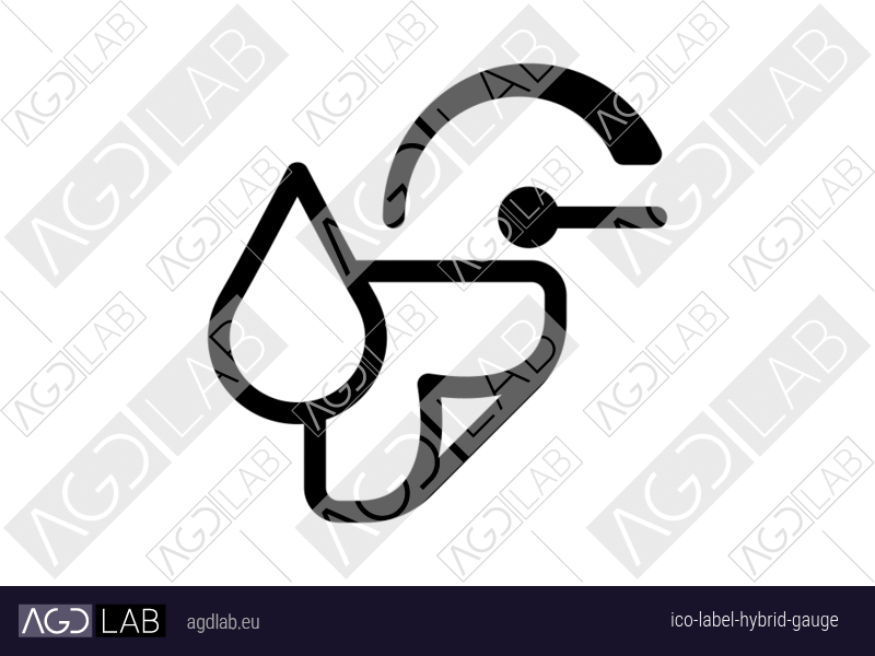 Label hybrid gauge icon