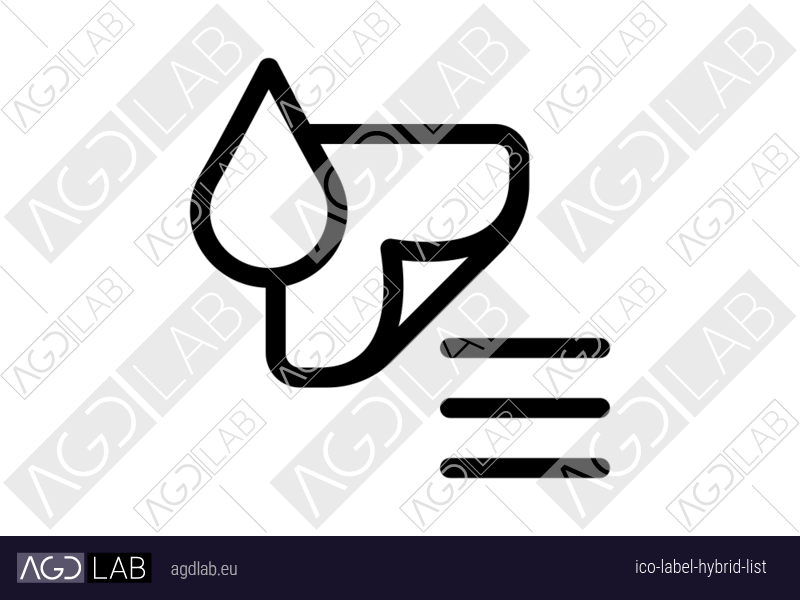 Label hybrid list icon