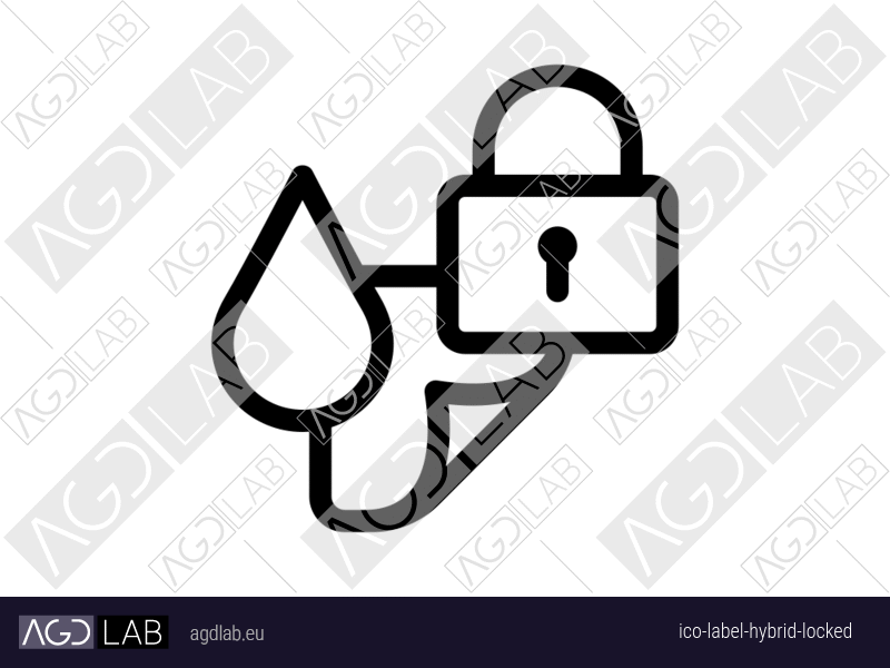 Label hybrid locked icon