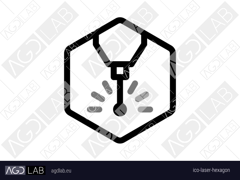 Laser hexagon icon