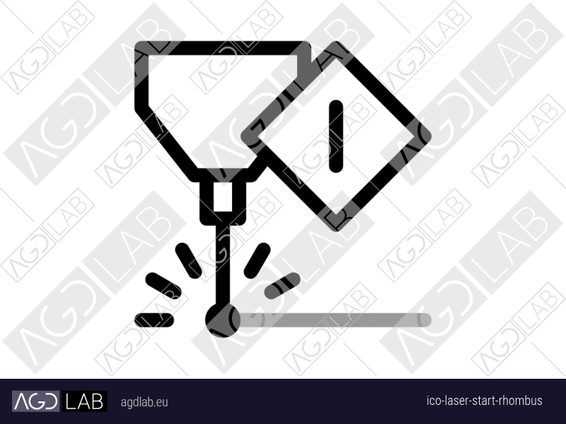 Laser start rhombus icon