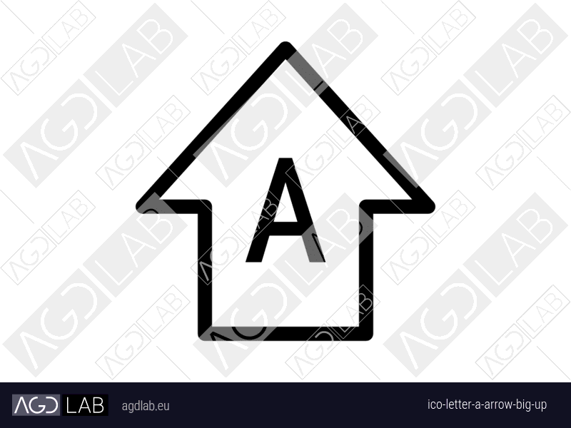 Letter A arrow big up icon