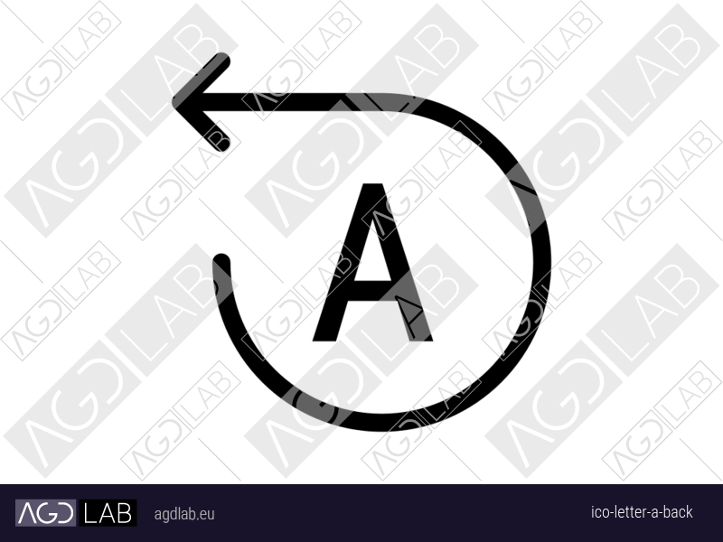 Letter A back icon