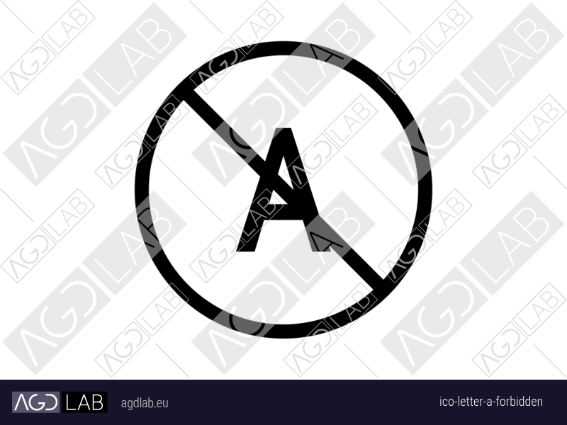 Letter A forbidden icon