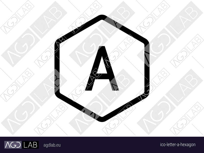 Letter A hexagon icon