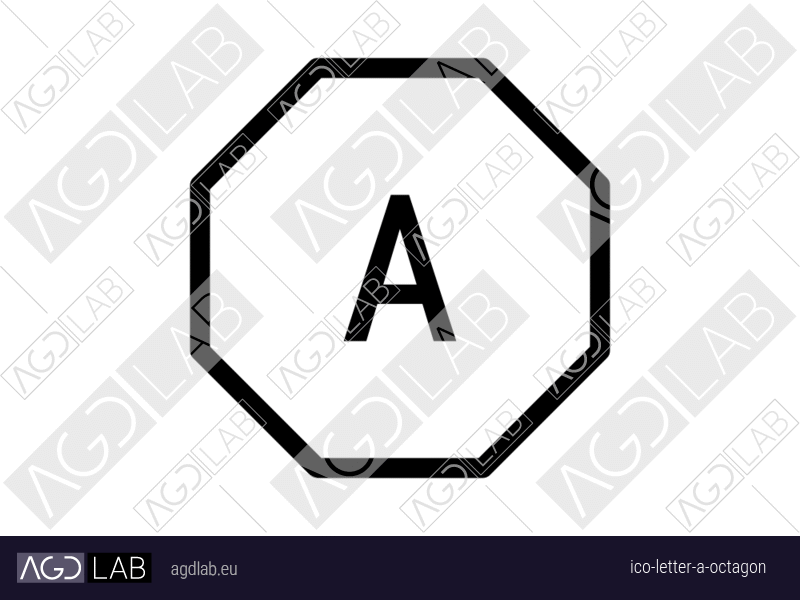 Letter A octagon icon