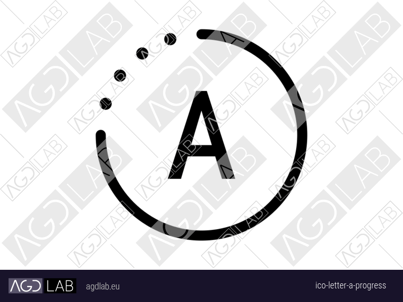Letter A progress icon