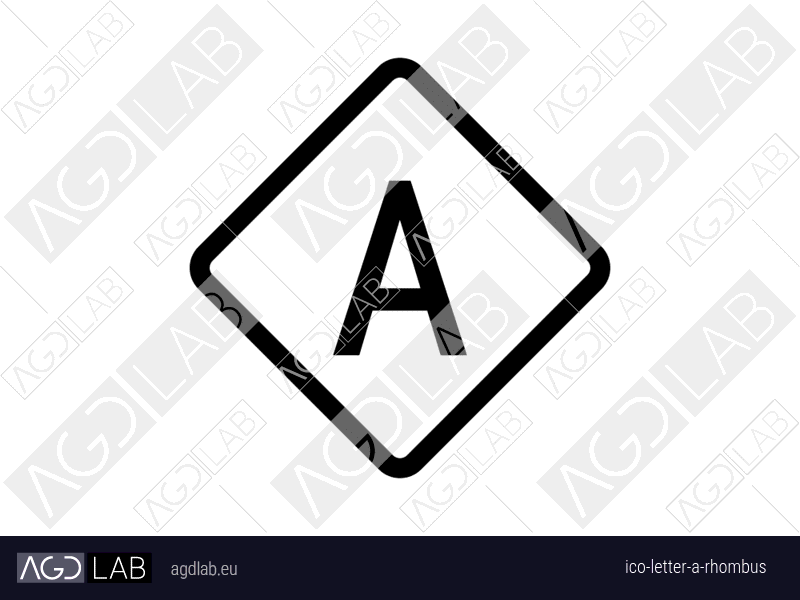 Letter A rhombus icon