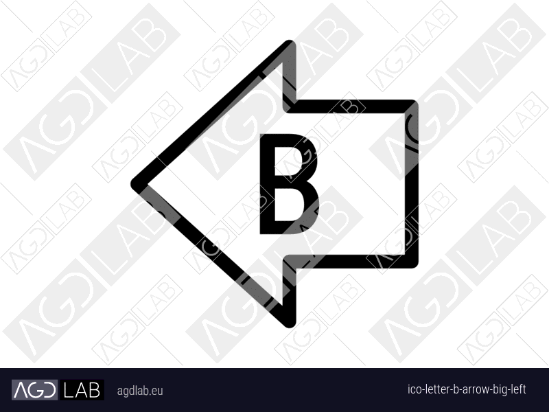 Letter B arrow big left icon