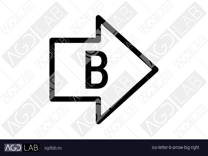 Letter B arrow big right icon